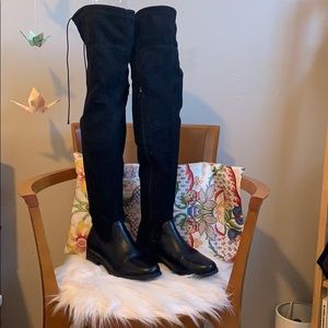 Over the knee faux suede boots